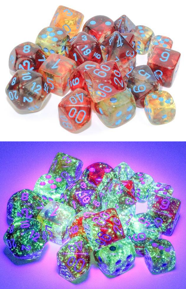 NEBULA 36D6 PRIMARY/TURQUOISE LUMINARY 12MM Dice Chessex    | Red Claw Gaming