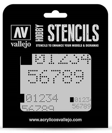 HOBBY STENCIL DIGITAL NUMBERS Vallejo Stencil Vallejo    | Red Claw Gaming