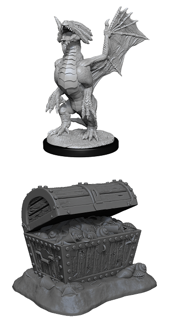 DND UNPAINTED MINIS WV13 BRONZE DRAGON WYRMLING Minatures Wizkids Games    | Red Claw Gaming