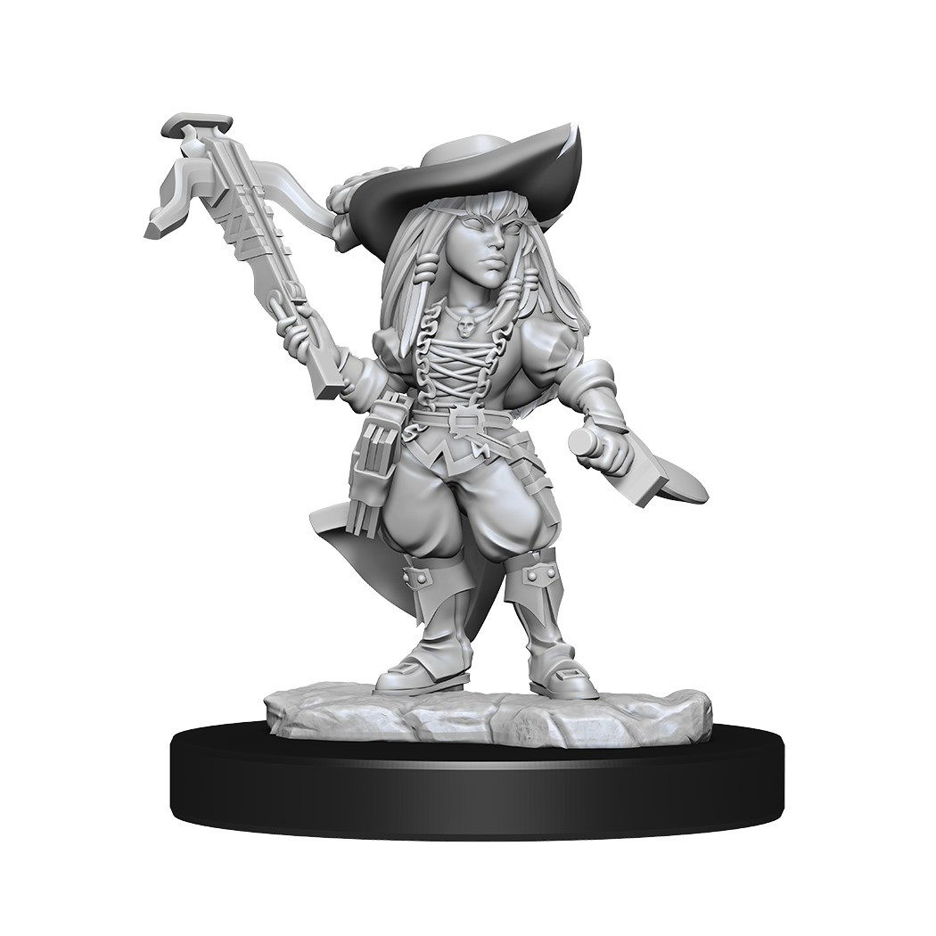 Pathfinder Deep Cuts Unpainted Miniatures: Female Gnome Bard Minatures Wizkids Games    | Red Claw Gaming