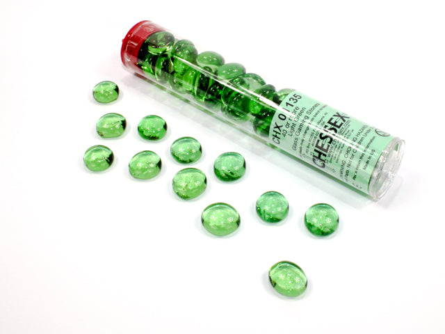 GLASS STONES LIGHT GREEN QTY 40+ Dice Chessex    | Red Claw Gaming