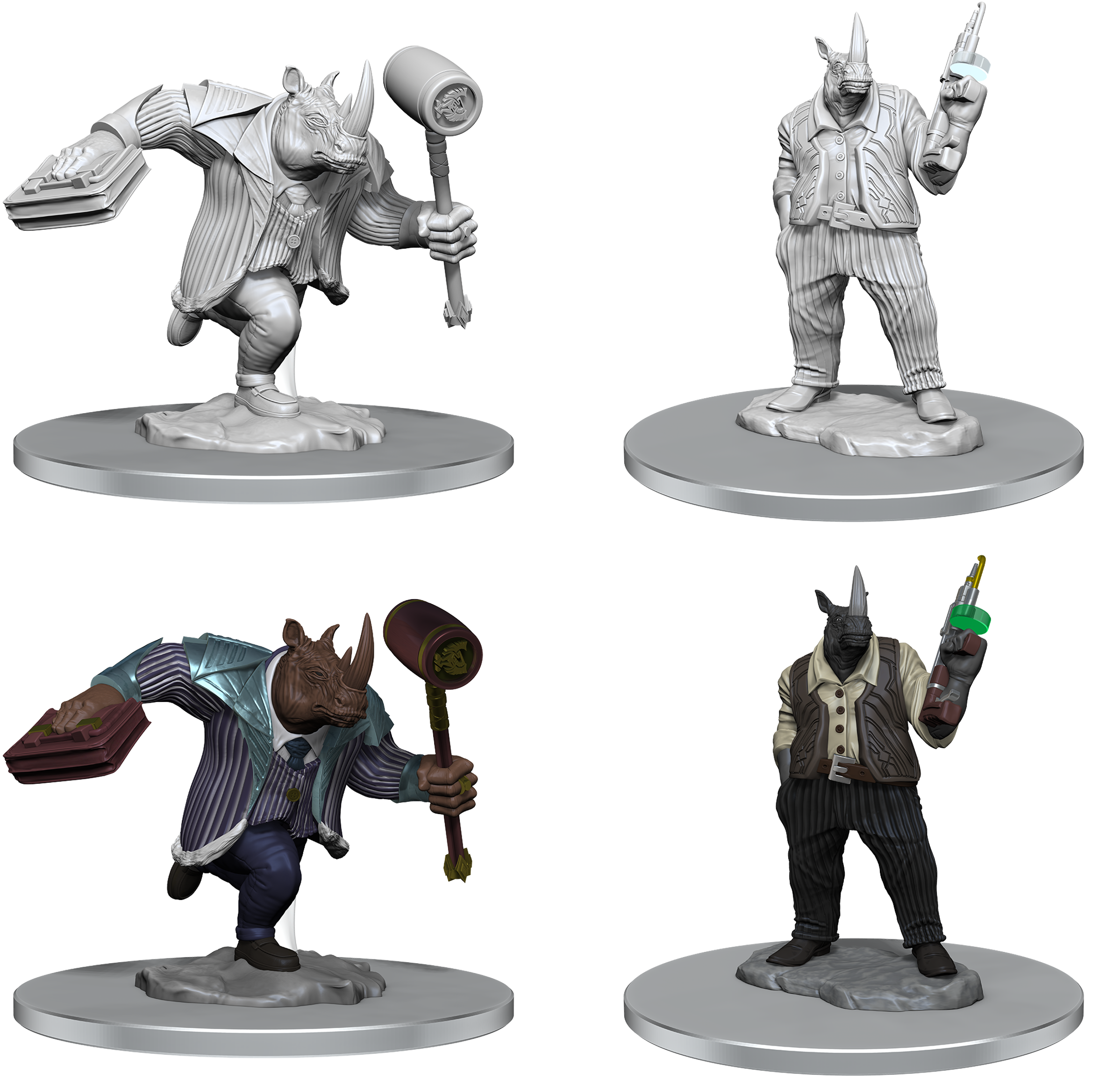 Magic the Gathering Unpainted Miniatures: Freelance Muscle and Rhox Pummeler Minatures Wizkids Games    | Red Claw Gaming