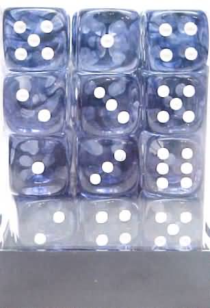 Nebula Black/White 12mm D6 Dice Chessex    | Red Claw Gaming
