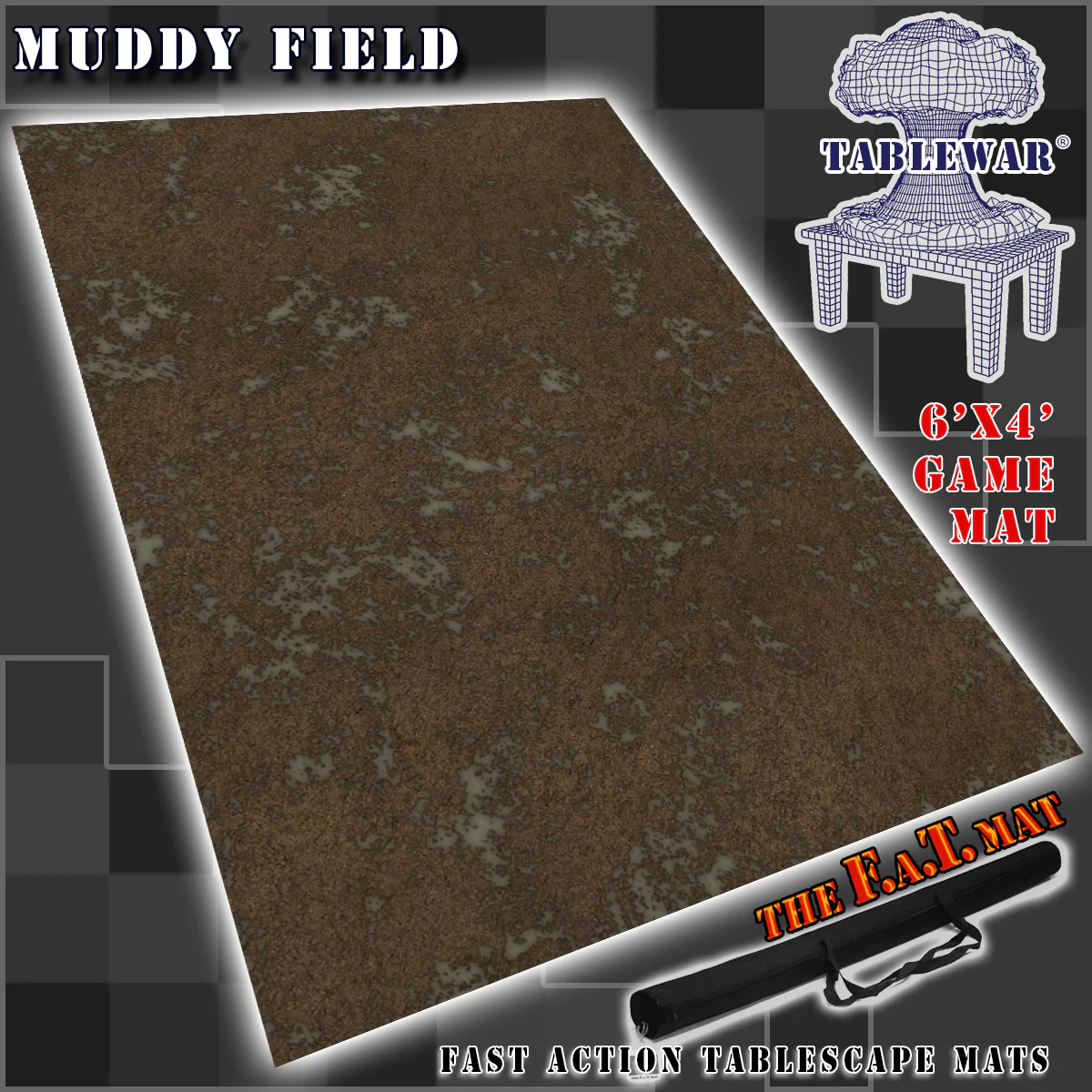 F.A.T. MATS: CORE ENVIRONMENT MUDDY FIELD 6X4 Gaming Mat F.A.T. Mats    | Red Claw Gaming