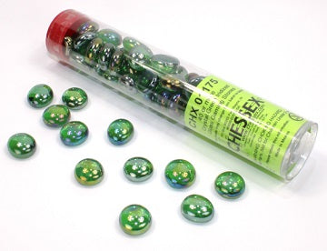 Crystal Green Iridized Glass Gaming Stones Dice Chessex    | Red Claw Gaming