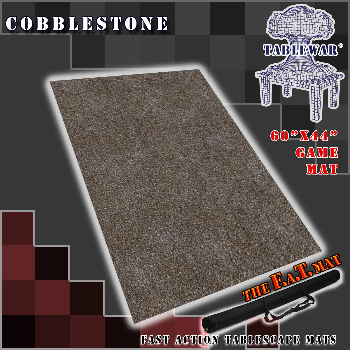 F.A.T. MATS: CORE ENVIRONMENT COBBLESTONE 60"X44" Gaming Mat F.A.T. Mats    | Red Claw Gaming