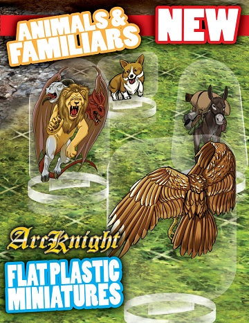 FLAT PLASTIC MINIATURES: ANIMALS & FAMILIARS Minatures Universal DIstribution    | Red Claw Gaming