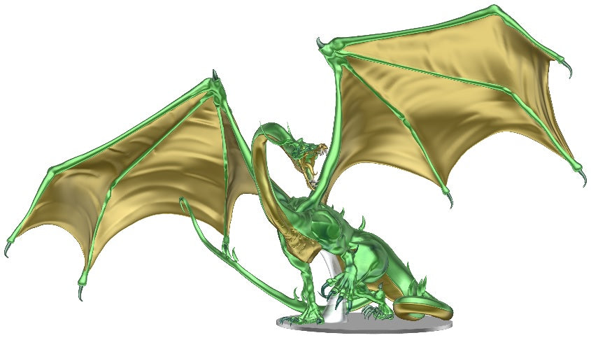 D&D ICONS: ADULT EMERALD DRAGON PREMIUM Minatures Wizkids Games    | Red Claw Gaming