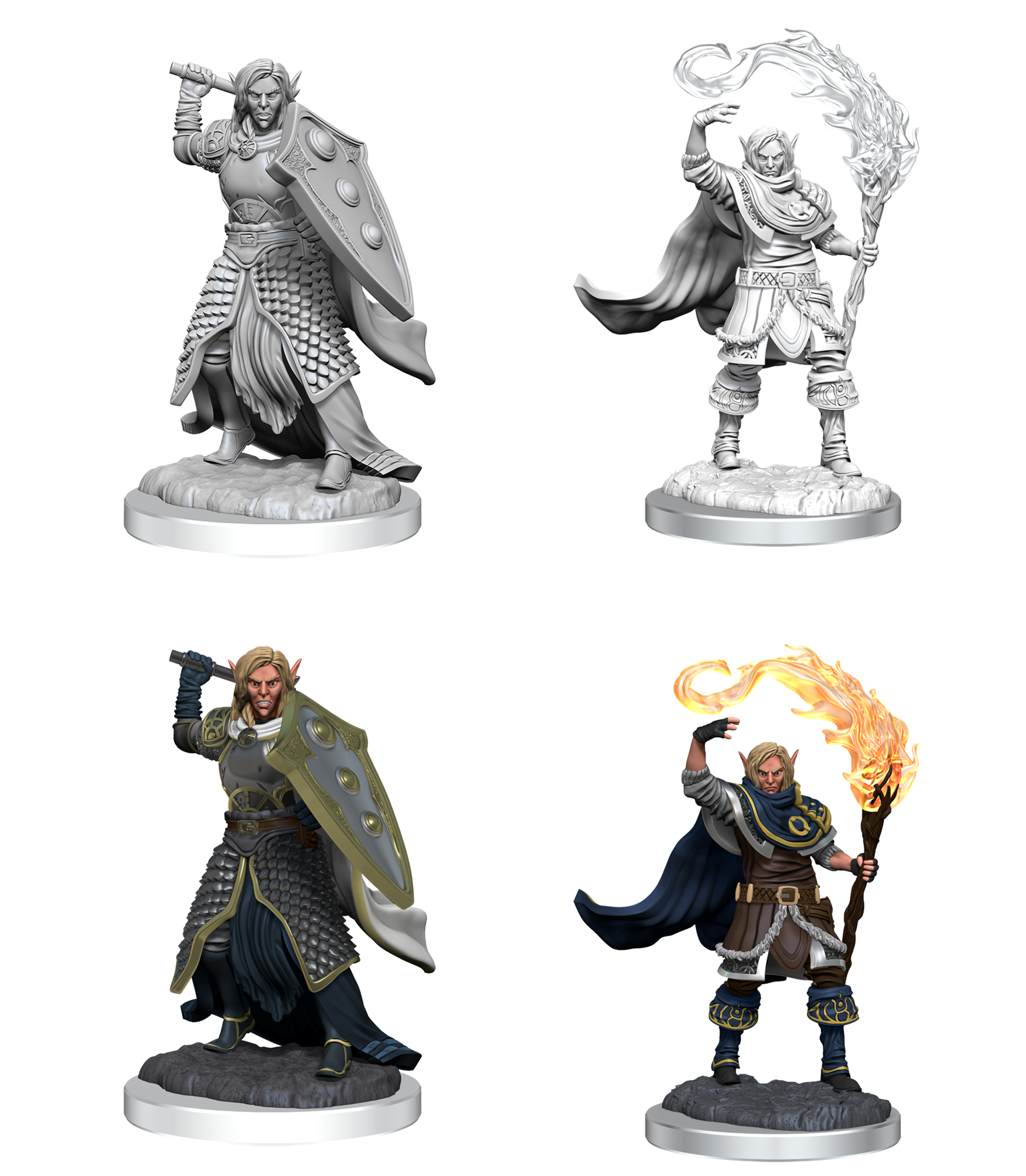 DND UNPAINTED MINIS ELF CLERIC MALE Minatures Wizkids Games    | Red Claw Gaming