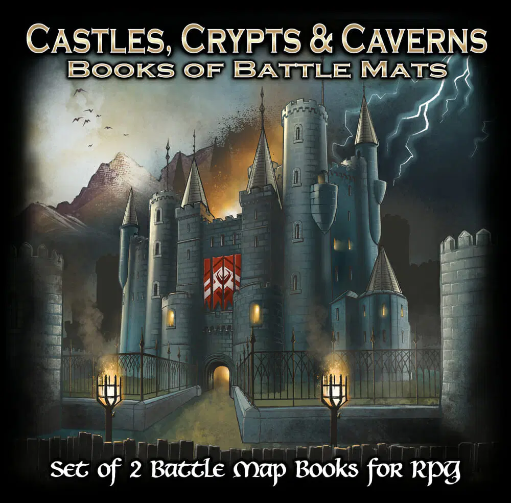 BOOK OF BATTLE MATS CASTLE CRYPTS AND CAVERNS Role Playing Universal DIstribution    | Red Claw Gaming