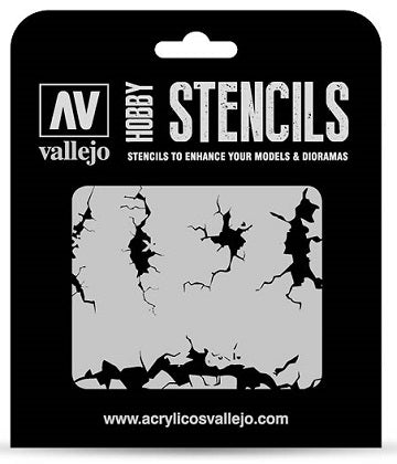HOBBY STENCIL CRACKED WALL Vallejo Stencil Vallejo    | Red Claw Gaming