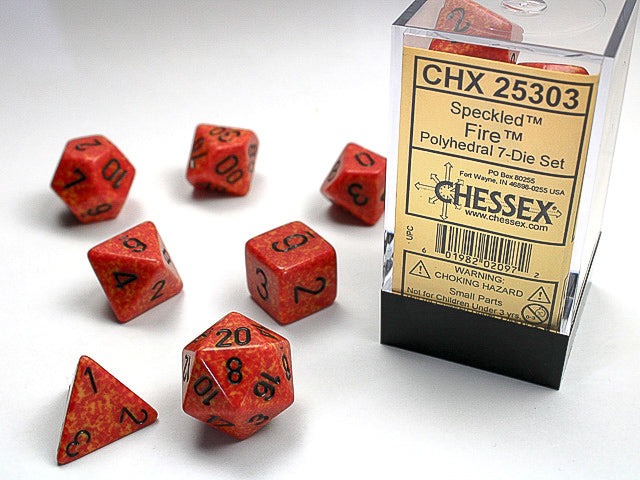 Speckled Fire 7-Die Set Dice Chessex    | Red Claw Gaming