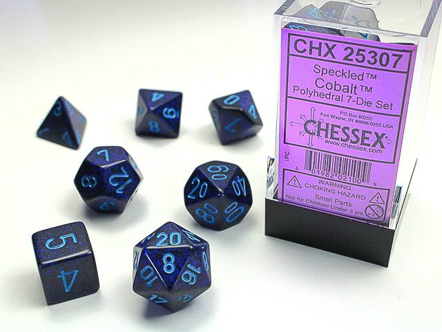 Speckled Cobalt 7-Die Set Dice Chessex    | Red Claw Gaming