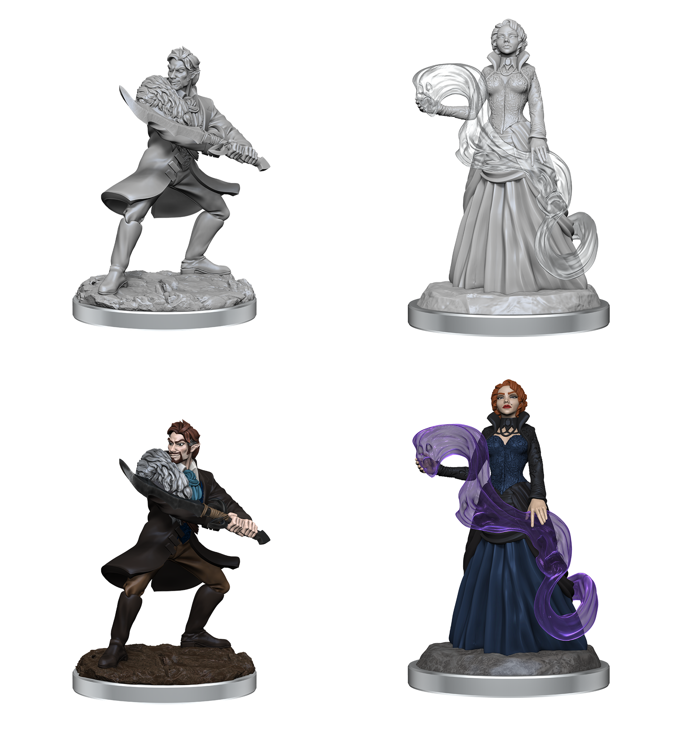 CRITICAL ROLL UNPAINTED MINIS VAMPIRE/NECROMANCER NOBLES Minatures Wizkids Games    | Red Claw Gaming