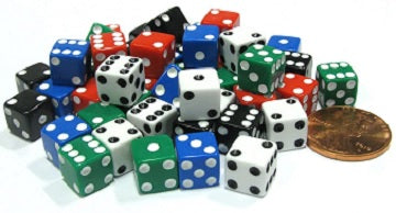 OPAQUE D6 8MM BOX OF 100 Dice Kaplow    | Red Claw Gaming