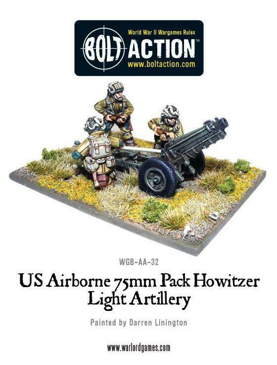 US Airborne 75mm pack howitzer light artillery American Warlord Games    | Red Claw Gaming