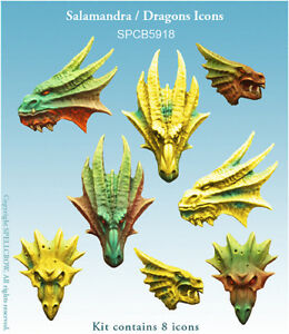 Salamandra Heads Icons Minatures Spellcrow    | Red Claw Gaming