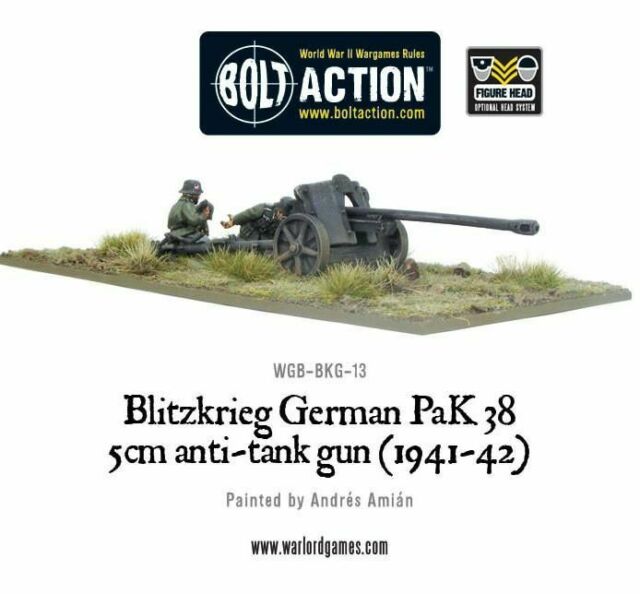 Blitzkrieg German Pak 38 5cm Anti-Tank Gun (1941-42) Germany Warlord Games    | Red Claw Gaming