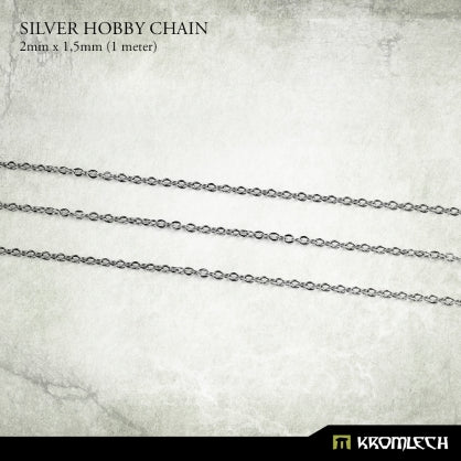 Silver Hobby Chain 2mm x 1,5mm  Kromlech    | Red Claw Gaming