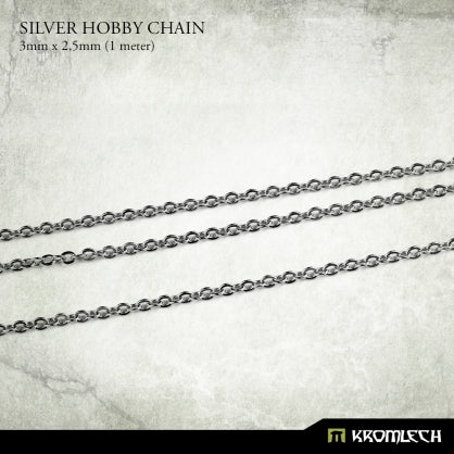 Silver Hobby Chain 3mm x 2,5mm  Kromlech    | Red Claw Gaming