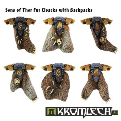 Sons of Thor Fur Cloaks with Backpacks (6) Minatures Kromlech    | Red Claw Gaming