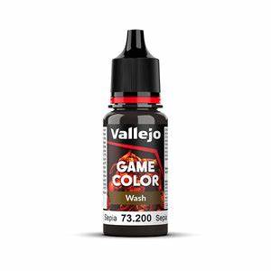 GAME COLOR WASH 200-18ML. SEPIA Vallejo Game Color Wash Vallejo    | Red Claw Gaming