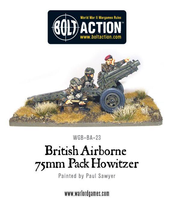 British Airborne 75mm Pack Howitzer & Crew British Warlord Games    | Red Claw Gaming